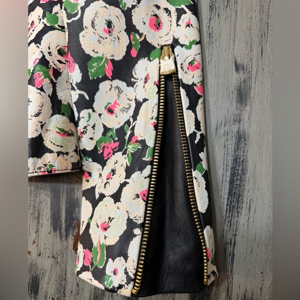Vintage Y2K Juicy Couture “Covent Garden” Edgy Floral Leather Jacket - Picture 6 of 16